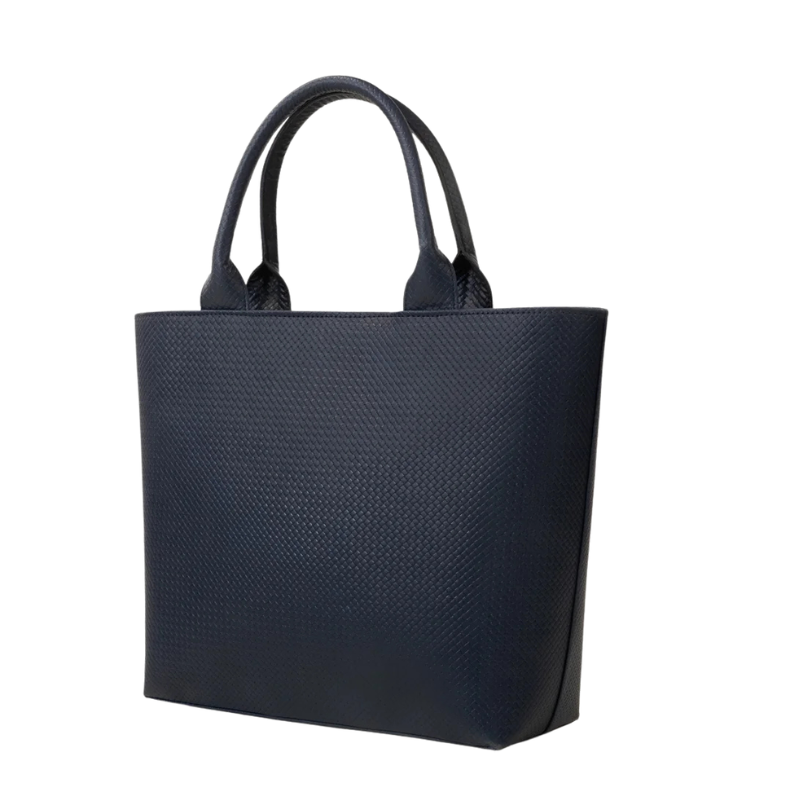 Navy Tote Bag with Textured