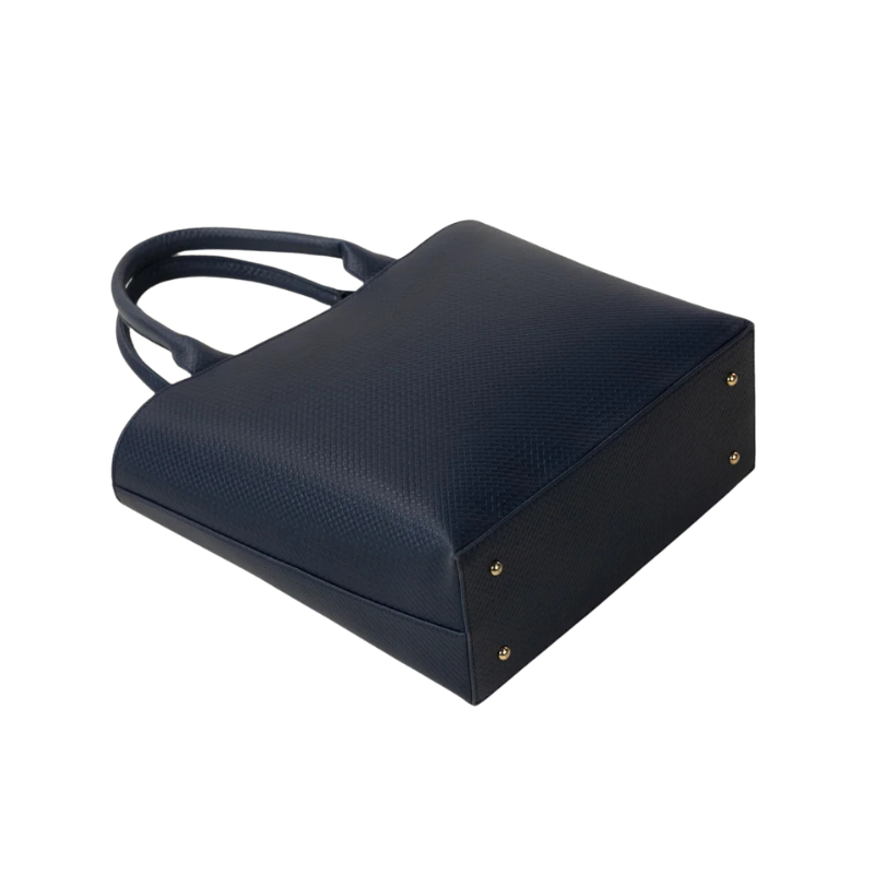 Navy Tote Bag with Textured