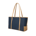 Navy Canvas Tote Bag with Beige
